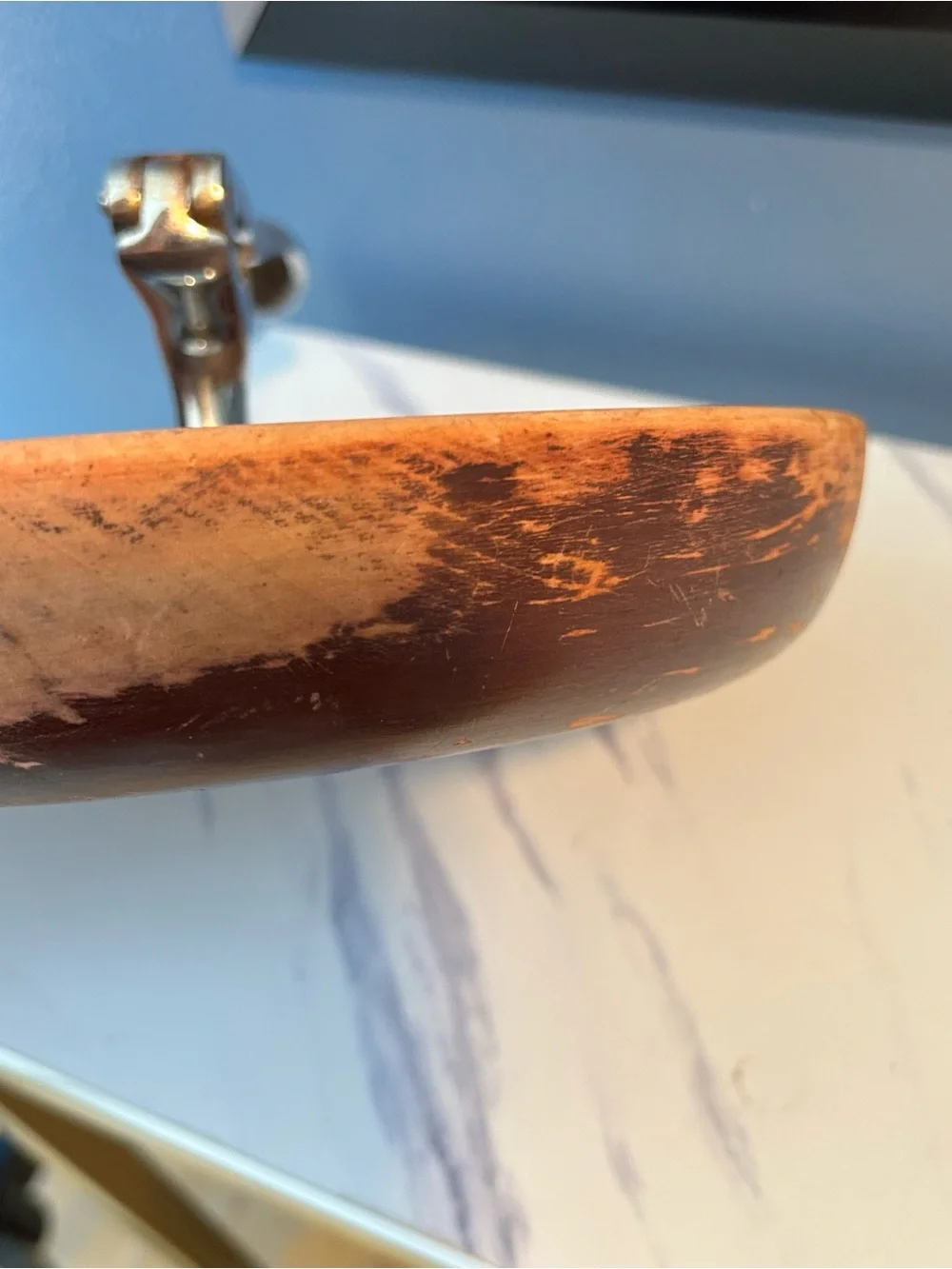 Hellerware Danish round Wood Nut Bowl with Chrome Attached Mechanical cracker